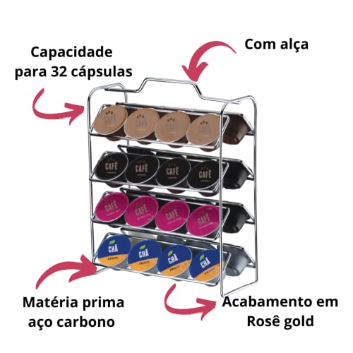 Organizador Para Cápsulas De Café - Compatível C/Dolce Gusto, Future, Cromado