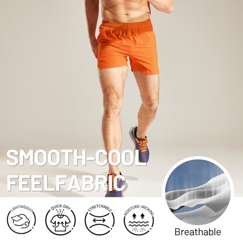 Image of MIER Men's Workout Running Shorts Lightweight Active 5 Inches Shorts with Pockets, Quick Dry, Breathable