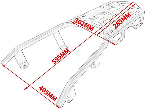 Lorababer Motorcycle Sissy Bar Bracket Rear Carrier Luggage Rack Extension Steel Cargo Holder Support Shelf for Honda ADV 150 2019 2020 2021