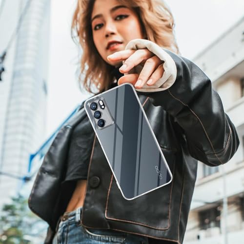 Image of Jkobi Back Cover for Oppo Reno6 5G | Reno 6 5G (Silicone Clear Shockproof Case with Camera Protection | Soft and Flexible | Transparent)