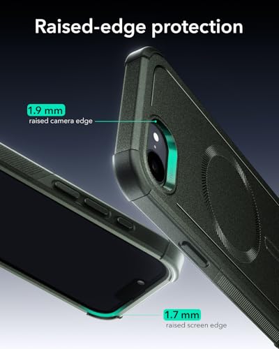Image of ESR for iPhone 17e Case, iPhone 16e Case, 23ft Military-Grade Drop Protection, MagSafe Accessories Compatible, Shock-Absorbing Rugged Cover, Cyber Series, Army Green