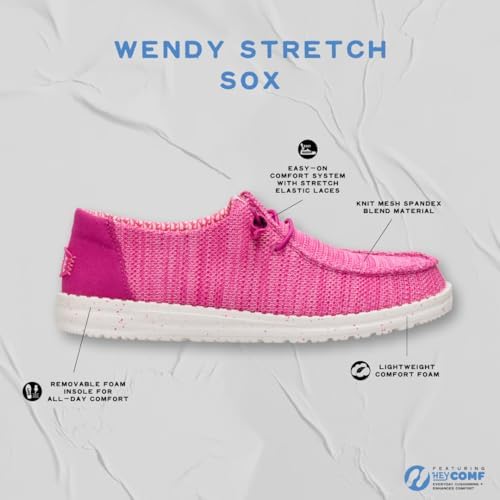 Image of HEYDUDE Women's Wendy Stretch Sox Slip On Loafer | Lightweight Stretch Mesh Easy On | Elastic Laces, Sock Like Fit
