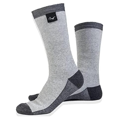 OTTERSHELL Waterproof breathable socks For outdoor activities golf running cycling hiking walking,With Merino wool. (as8, numeric, numeric_6, numeric_8, regular, regular, Grey -M) Cover