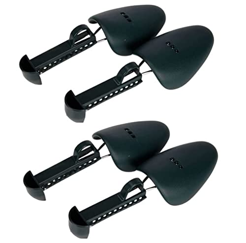Bamboopack Lot de 2 paires d'embauchoirs en plastique à longueur réglable pour homme - Pour garder la forme et résister aux plis et aux odeurs désagréables - Noir Cover