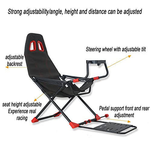 Simulatore di Volante da Corsa con Supporto per Volante Regolabile, Sedile e Schienale ergonomici Pieghevoli, Compatibile con Xbox One, PC