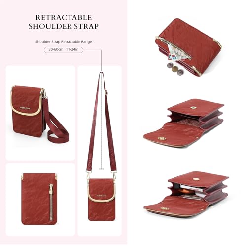 Stylish Women's Leather Crossbody Bag - Compact Purse for Phone, Cards, Keys,Parties, Shopping & Everyday Use3