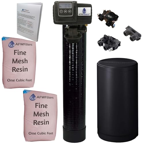 AFWFilters Iron Pro 2 Combination Water Softener Iron Filter Fleck 5600SXT Digital Metered Valve 64,000 Grain - High Flow for Whole House Use - Removes Hardness, Iron, Manganese, Sediment, Rust