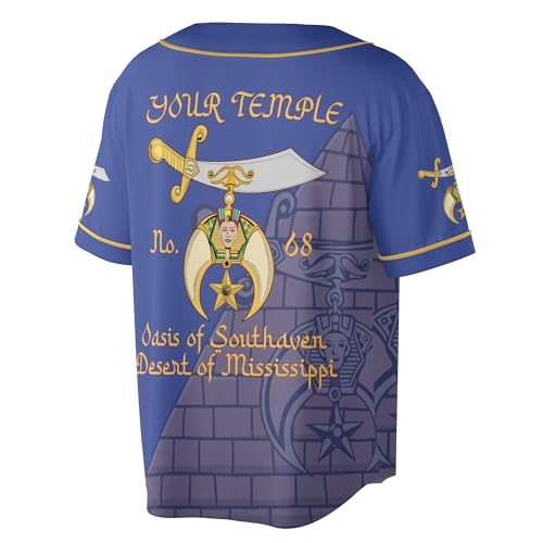 Camiseta de béisbol personalizada TYCHEVN con diseño de Pirámide de Egipto antiguo, talla XX-Large, color azul miniatura 3