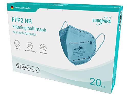 EUROPAPA® 20x FFP2 Blau Masken Atemschutzmaske 5-Lagen...