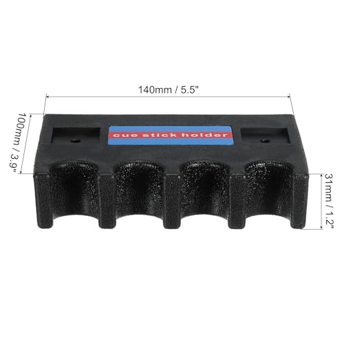 Support de queue de billard PATIKIL portable noir 4 trous pour accessoire table - 3