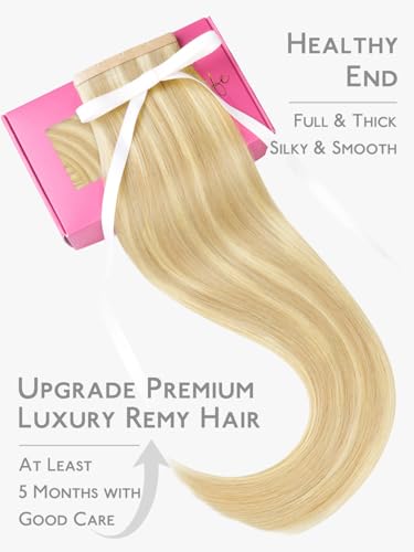 Image of WENNALIFE 3.15 inch Wide Tape in Hair Extensions Human Hair, Tape in Weft