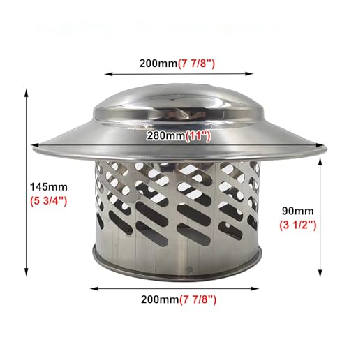 Chapeau de cheminée extracteur avec grille anti-pluie - 7