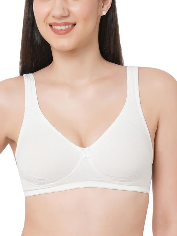 Image of Inner Sense Organic Cotton Bamboo Bra for Woman with Concentric Stitches I Full Coverage Bra for Heavy Bust with Side Support I Non Padded Innerwear with Wire-Free Design