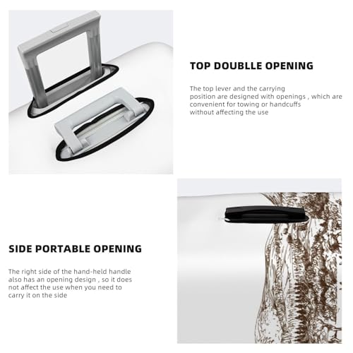 Woodland Forest With Deers Travel Luggage Covers - Elasticity Suitcase Covers Protector for Luggage 18-32 Inch4