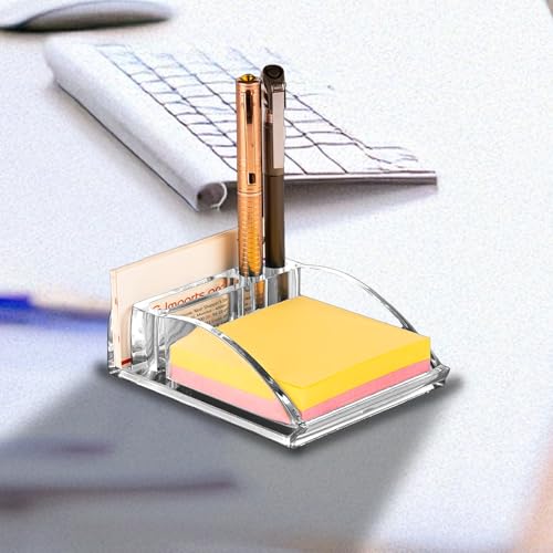 Image of GROB Prismo Acrylic Slip & Stationery holder| Transparent Acrylic Desk Organizer |Slip Design for Papers, Angled Compartments for Stationery, Non-Slip Base| Smart Living Products