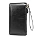 PU Leather Spacious Crossbody Bag Cell Phone Purse Shoulder Handbag Multi-Functional Wallet Case Adjustable Strap Wristlet Bag For Travel, Dating,Fan Shopping, Work (black)