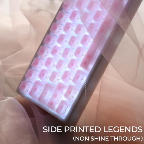 Image of GMKWTL XVX Frost Jelly Keycaps, Forged Carbon-Look Keyboard Keycaps, Cherry Profile 126 Keys Keycap Sets for Mechanical Keyboard with MX Switches(Pink)