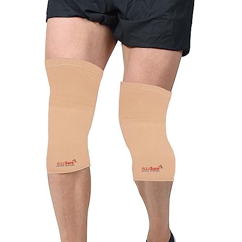 AccuSure Knee Brace Compression Sleeve- Best Support for Arthritis, ACL, Gym, Running, Basketball, Meniscus Tear, Sports, Joint Pain Relief, Injury Recovery For Men, Women