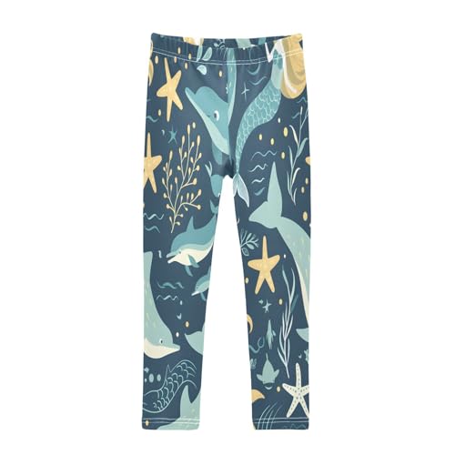 Toddler Girls Leggings Printed Yoga Pants Leggings Mermaids and Dolphins for Kids