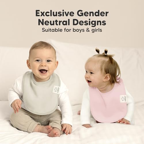 Image of 8-Pack Organic Baby Bibs for Boys, Girls - Soft Cotton Drooling and Teething Bibs for Baby Girl & Boy, Extra Absorbent, Easy to Clean & Put On for Toddler, Newborn, Infant 0-24 Months(Dew)