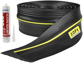 10 Ft Universal Garage Door Seal, Garage Door Threshold Bottom Seal Strip Rubber Weather Stripping Replacement with Sealant/Adhesive