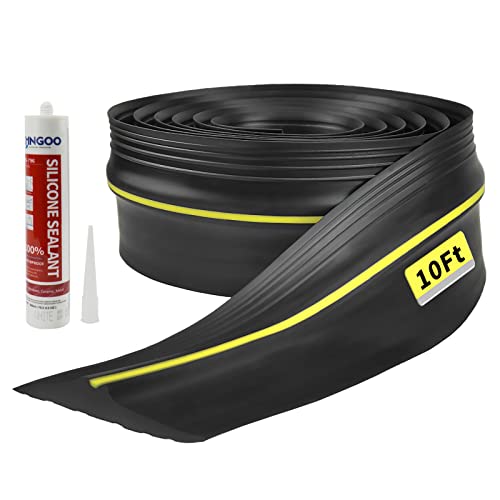 10 Ft Universal Garage Door Seal, Garage Door Threshold Bottom Seal Strip Rubber Weather Stripping Replacement with Sealant/Adhesive 