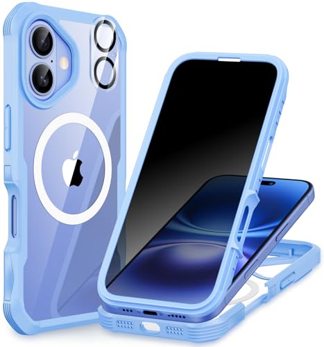 CENHUFO für iPhone 16 Serien Hülle, 360 Grad Handyhülle Schutzhülle mit eingebautem Glas Displayschutz und Kamera Schutzfolie Robust Case Stoßfest Cover