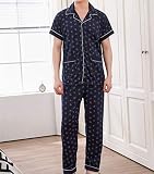 【EXCELENTE COMO REGALO】 ： Este conjunto de pijama de dos piezas para hombre es un regalo perfecto que siempre será apreciado y es el regalo perfecto para su padre, esposo, hermano, amigo o incluso para usted.