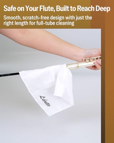 Libretto Flute Cleaning Kit – Includes Cleaning Rod, Dust Brush, Microfiber Polishing Cloth, White Cleaning Cloth, and 3 Pad Dryers for Daily Flute Care!