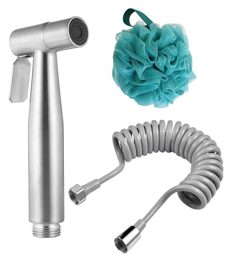 Image of Stainless Steel Heavy Duty Health Faucet, Bidet, Brushed Finish with Telephonic Hose