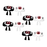 [WEKAMOS] 8個 忍者プリントヘッドバンド 軽量通気性サムライ和風ヘアバンド 空手 寿司シェフ衣装アクセサリー 男女兼用多用途手首 バッグ装