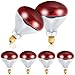 Treela 6 Pcs 110V Red Infrared Bulbs Medium E26 Base, Red Heat Lamp Flood Light Bulbs Heat Light Bulb for Bathroom Chickens Brooder Pets (175W)