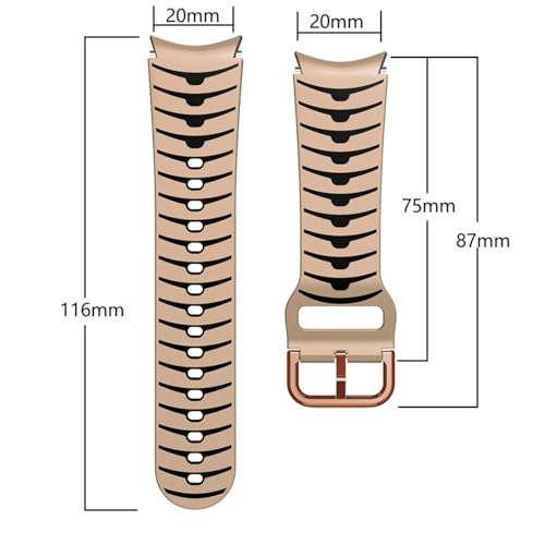 Correa de silicona para Samsung Watch 6, 5 y 4 en color blanco plata para esfera de 42mm y 46mm 7