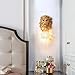 Pobllem Vintage Gold Wall Sconce Hardwired, Mid Century Luxury Crystal Wall Light Fixture, Resin Lion Head Decorative Wall Mounted Lamp for Living Room Bedroom Hallway Staircase