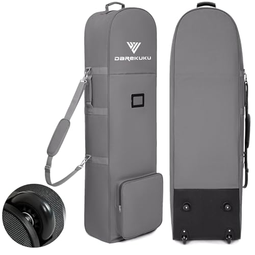 Golf Travel Bags for Airlines with Adjustable Support Rod and Detachable Shoulder Straps, Hard case Top Soft Foldable Golf Club Travel Covers
