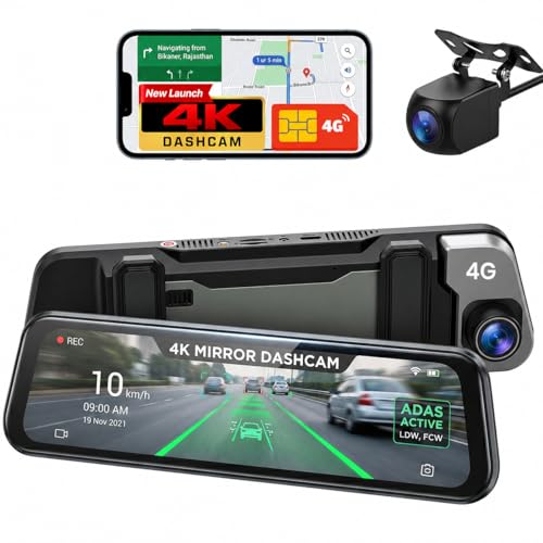 Best Budget Dash Cam 2026 Under $100 – Incredible Value Picks Golens 2 Channel 4G Touch Screen Mirror Dash Cam for Car | Front 4K + Rear 1080P Dual Recording, GPS, ADAS, BSD, Parking Monitor, G-Sensor, WiFi, Live View | T10-G2C