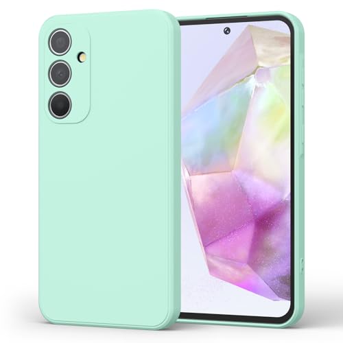 Image of Tobfit Silicone Case Phone Case for Samsung Galaxy A35, Durable Shockproof Phone Cover for Samsung Galaxy A35(Light Cyan)