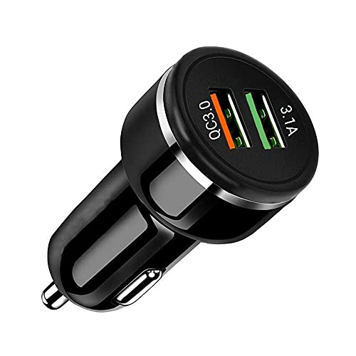 Image of Blackstar Fast Car Charger for All Mobiles - 30Watts Speed - with 2 USB Ports (18 Watts from Orange Port + 12 Watts from Green Port)