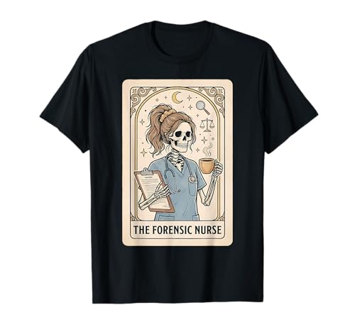 Forensic Nurse Tarot Card Skeleton Psychology Correctional T-Shirt