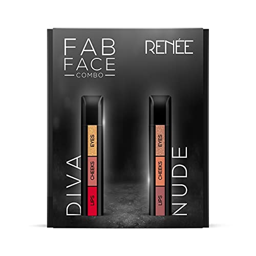 Image of RENEE Fab Face 3 in 1 Makeup Stick Combo 4.5gm Each| Includes Eyeshadow, Blush & Lipstick| Infused With Vitamin E| Intense Color Payoff| Compact & Travel Friendly