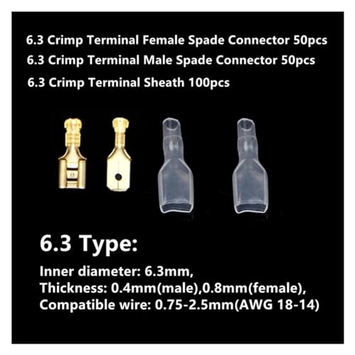 Terminales de engaste aislados de 6.3mm para un sellado seguro y libre de cortocircuitos 7