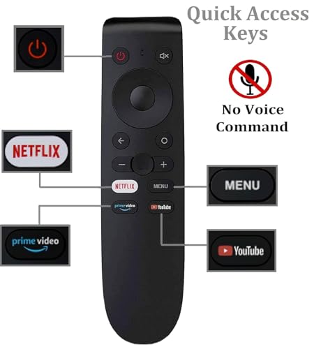 Image of BLACKSHEEP Compatible for OnePlus Smart TV Remote Control - Without Voice - Hot Keys Prime Video, Netflix YouTube Use for LCD LED QLED OLED UHD 4k Android TVs -Black