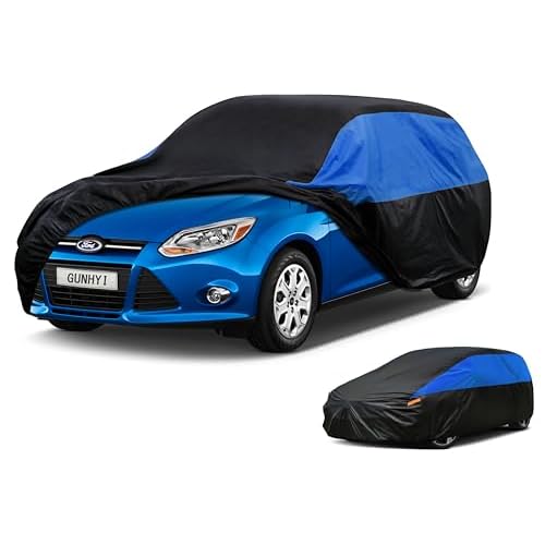 Ford Car Cover Custom Fit Ford Focus Hatchback Waterproof All Weather, Lightweight Full Exterior Cover for Automobiles Outdoor Sun UV Rain Dust Snow Wind Protection. 02 Ford Focus Hatchback