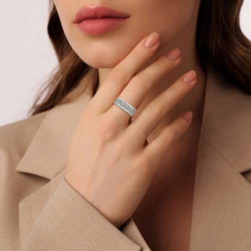 Celtic Eternity Wedding Bands Women - 925 Sterling Silver Cubic Zirconia Irish Promise Engagement for Her Size 5-93