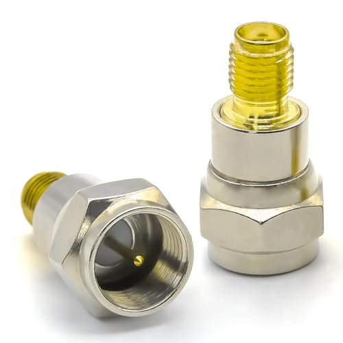 Conector coaxial SMA hembra a Tipo F macho, pack x2 miniatura 3