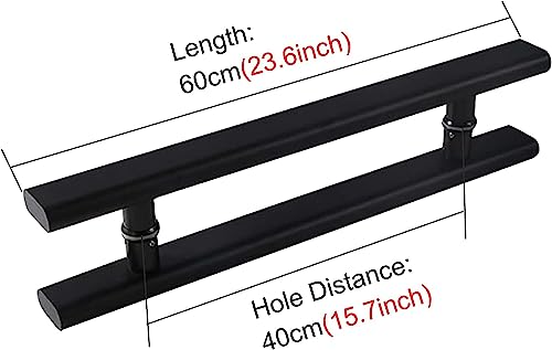 Poignée de porte push-pull en H de 40 à 119 cm avec matériel de fixation complet