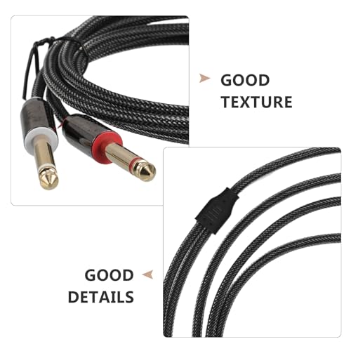 Cable de audio 3.5mm a dual 6.35mm de 1.8m negro miniatura 3