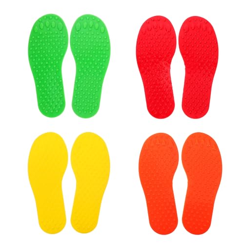 SUPVOX 4pares Equipo De Entrenamiento De Integración Sensorial De Alfombrillas Huellas Táctiles para Actividades De Aprendizaje El Aula Suaves y Antideslizantes Juguetes Sensoriales