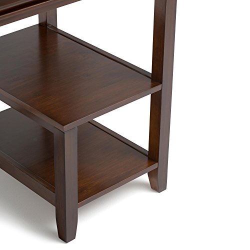 Simplihome Artisan Solid Wood Transitional Modern 50 Inch Wide Home Office Desk, Writing Table, Workstation, Study Table Furniture In Russet Brown #TOP3