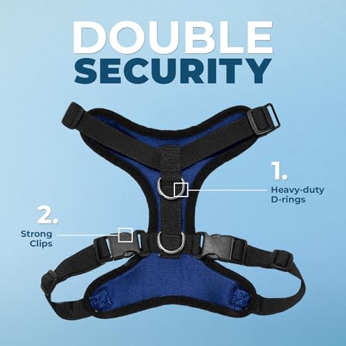 Image of Voyager Step-in Pet Harness - All Weather Mesh, Adjustable Step in Harness for Cats and Dogs by Best Pet Supplies - Royal Blue /Black Trim, L